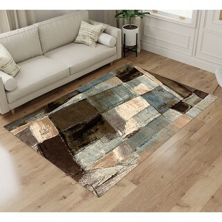 Aden Contemporary Geometric Patchwork Area Rug - Bed Bath & Beyond ...