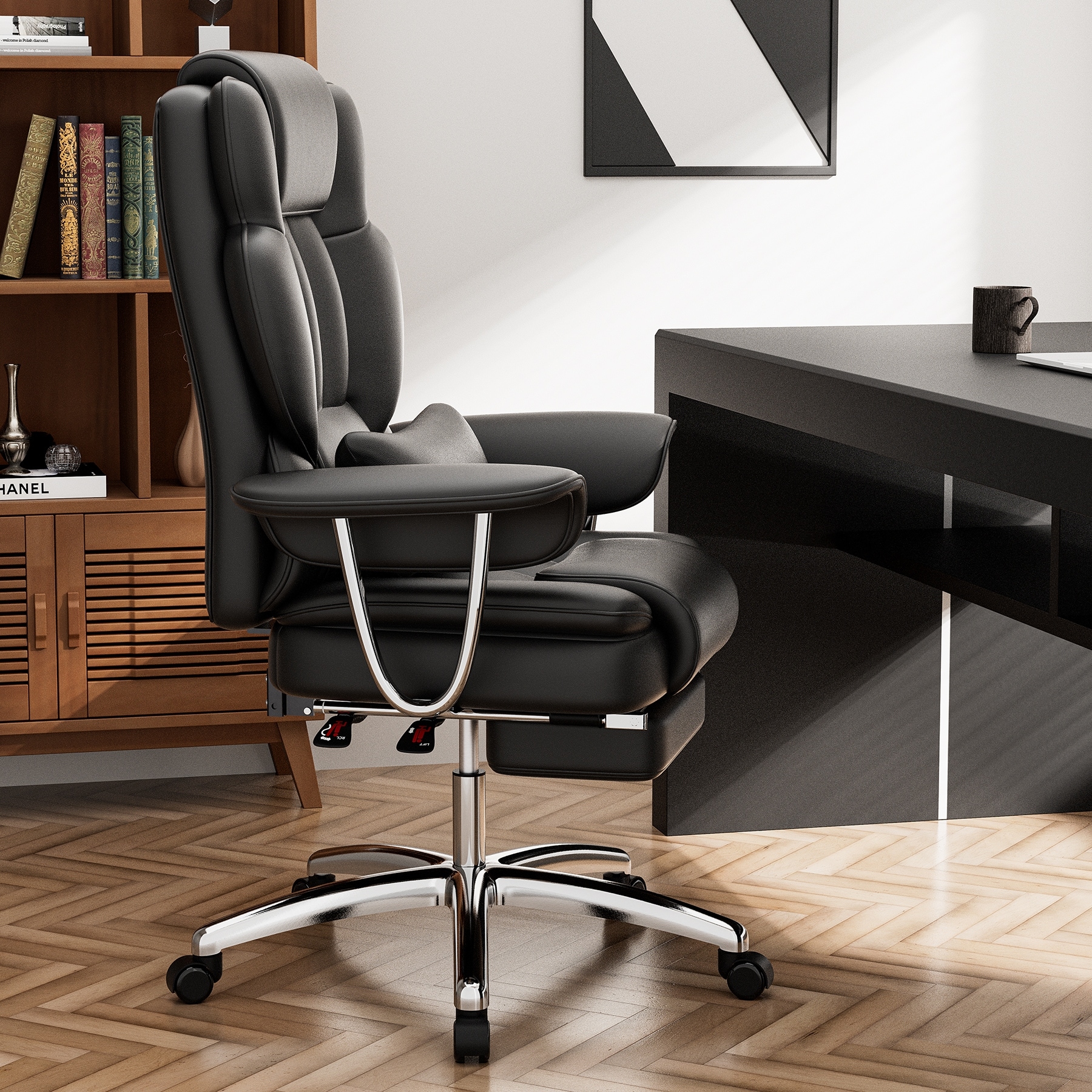 Office Chair, Executive Office Chair With Footrest, Computer Chair, Ergonomic Reclining Chair High Back, Home Office Chair