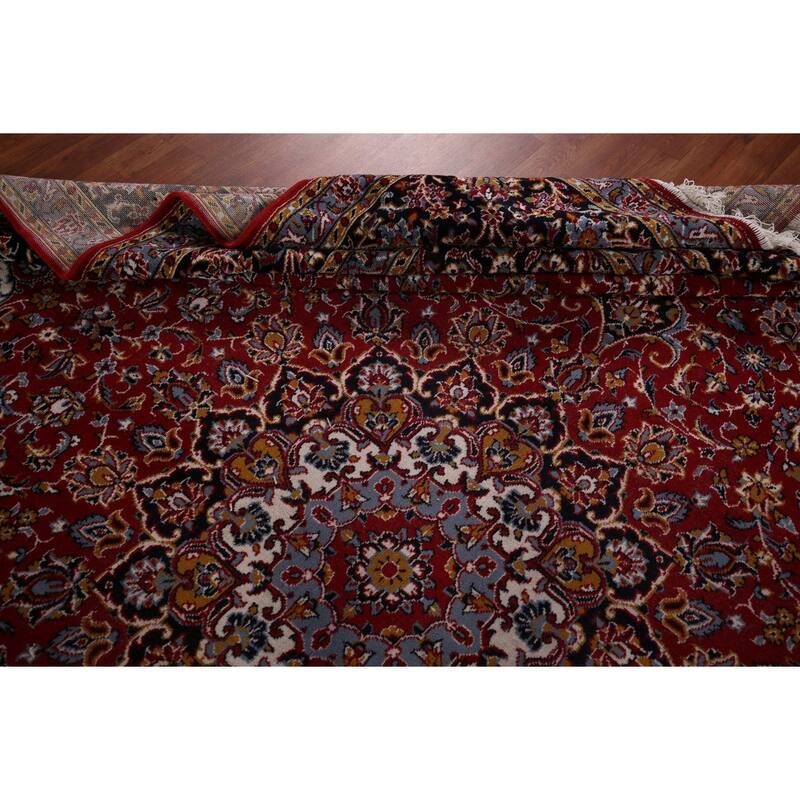 Traditional Red Kashan Turkish Area Rug Oriental Machine Made Carpet - 9'8" x 12'5"