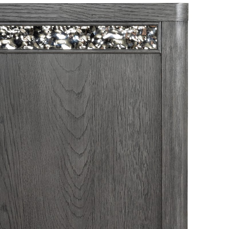 Furniture of America Piez Modern 5-Piece Ash Grey Wood Platform Bedroom Set with 2-Drawer Nightstand