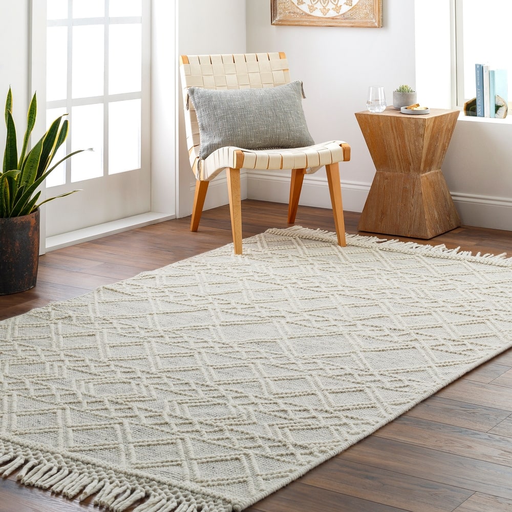 Livabliss Hamul Handmade Farmhouse Stripe Wool & Jute Area Rug