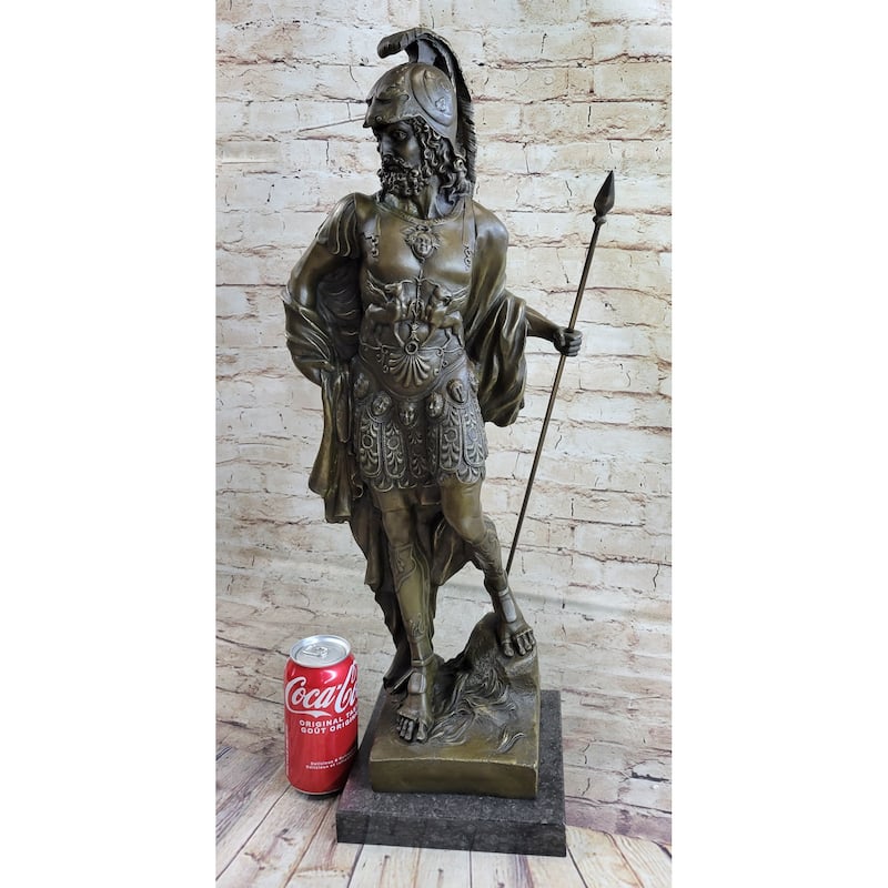 King Leonidas Achilles Hercules Greek Spartan Warrior Bronze Statue Sculpture Figure Dalou 26 Inches X 10 Inches