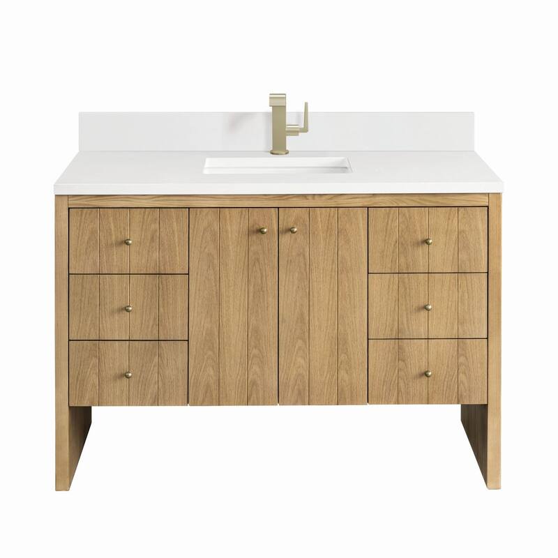 James Martin Vanities 435-V48-1WZ Hudson 48" Single Basin Wood Vanity - Light Natural Oak - Oak Finish