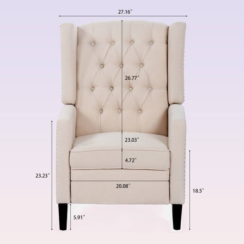 Modern Manual Wing Chair Recliner For Living Room