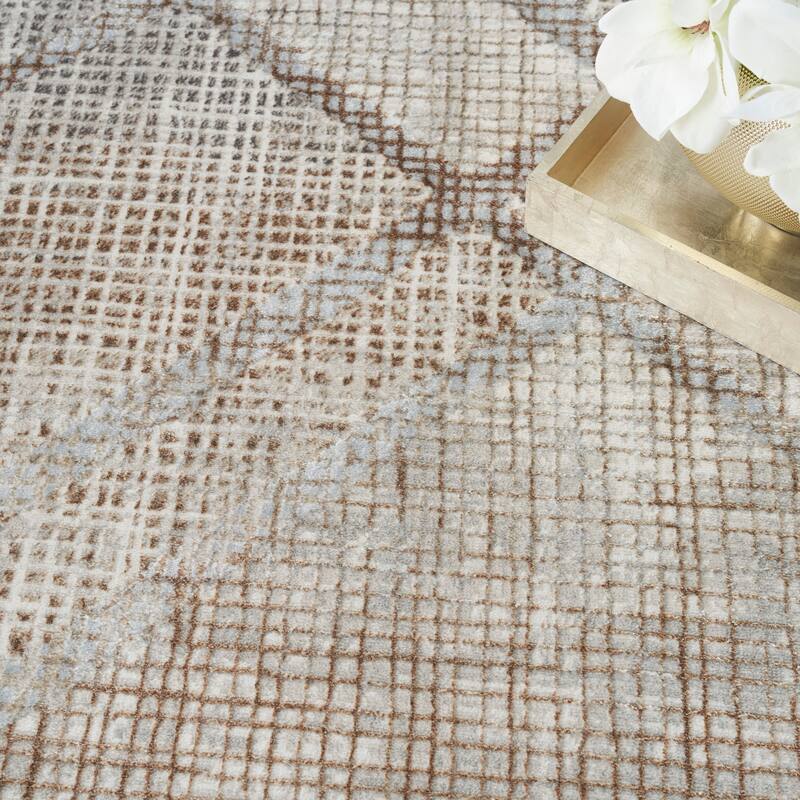 Inspire Me! Home Décor Iliana Indoor only Grey Abstract Area Rug