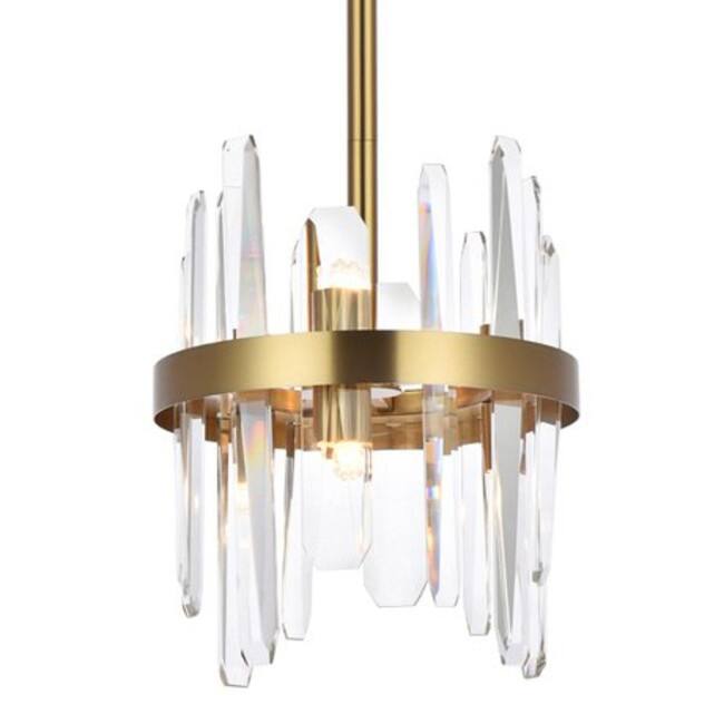 Elegant Lighting 2200D10 Serena 6 Light 10" Wide Crystal Mini Pendant - Satin Gold