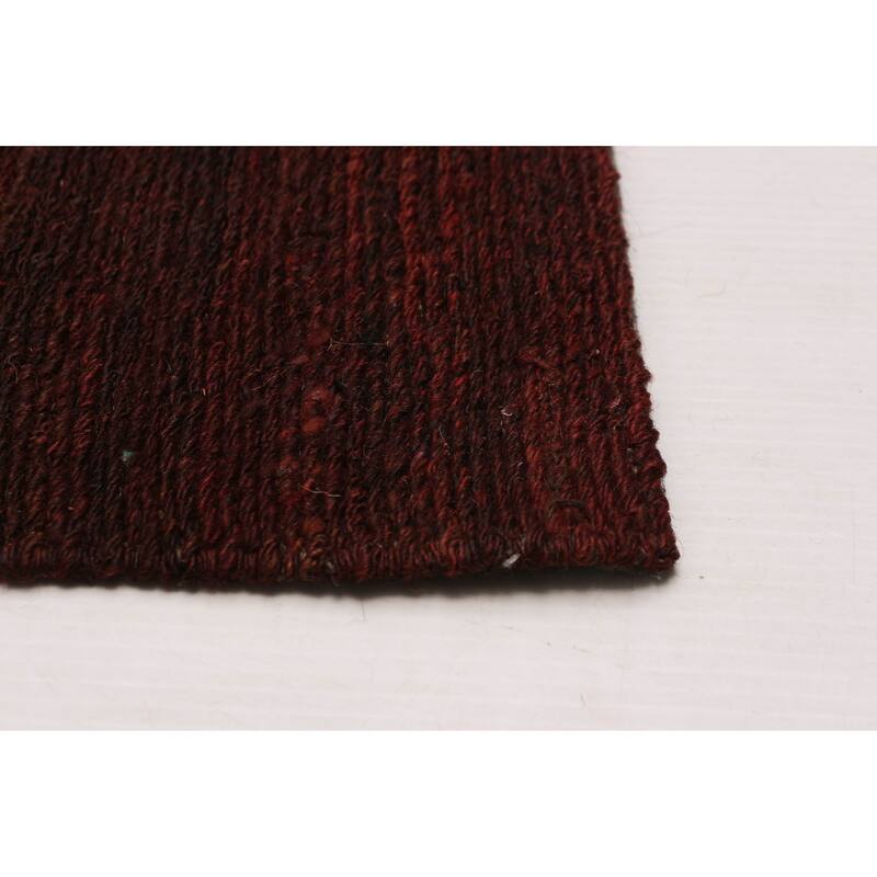 ECARPETGALLERY Flat-Weave Lahor Finest Burgundy Wool Tapestry Kilim - 13'2 x 13'4