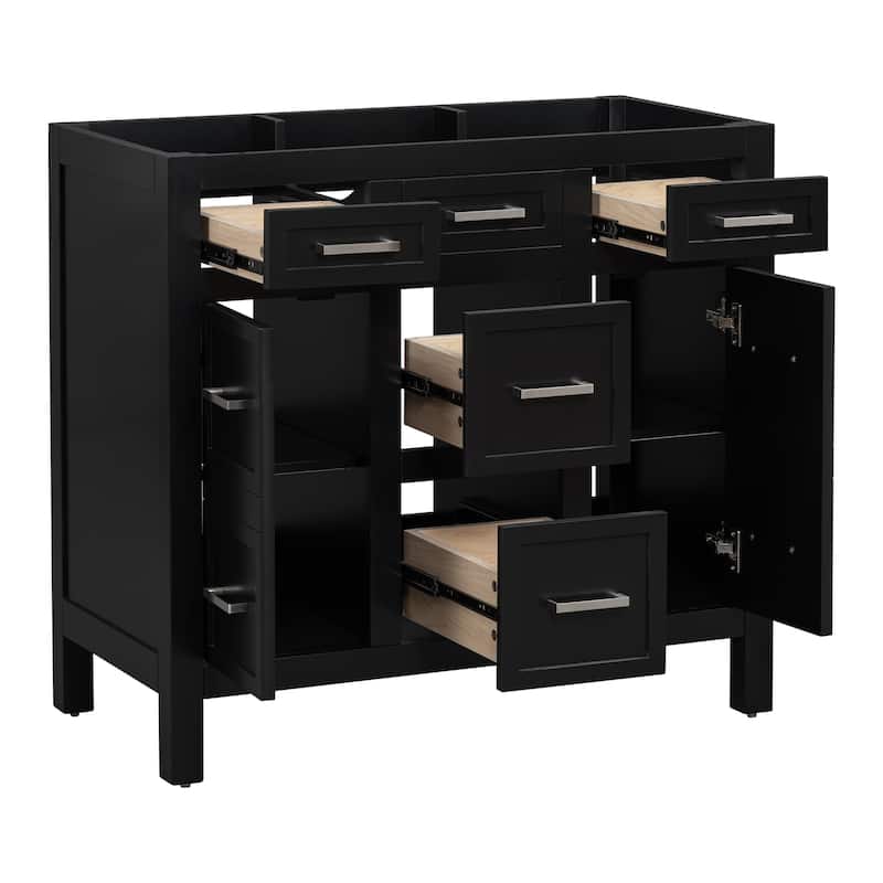 36" Bathroom Vanity Cabinet with 4 Drawers 2 Doors