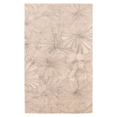 ECARPETGALLERY Hand-knotted Kashkuli Gabbeh Beige Silk Rug - 5'0 x 8'1