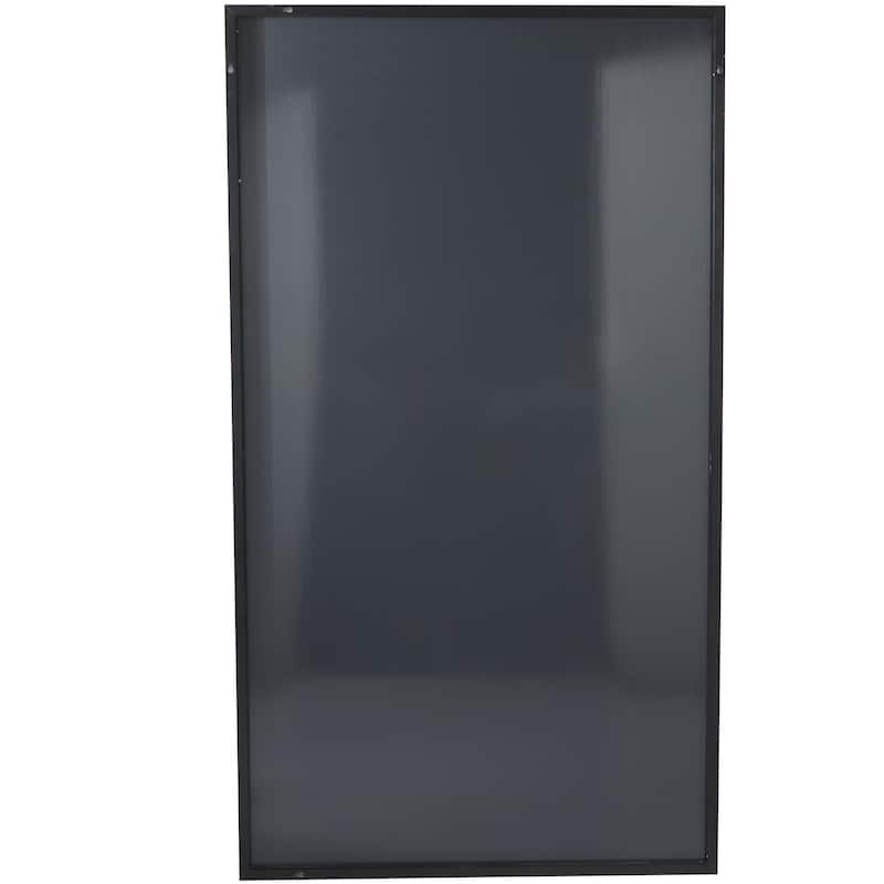 Black Wooden Grid Style Panel Room Wall Mirror