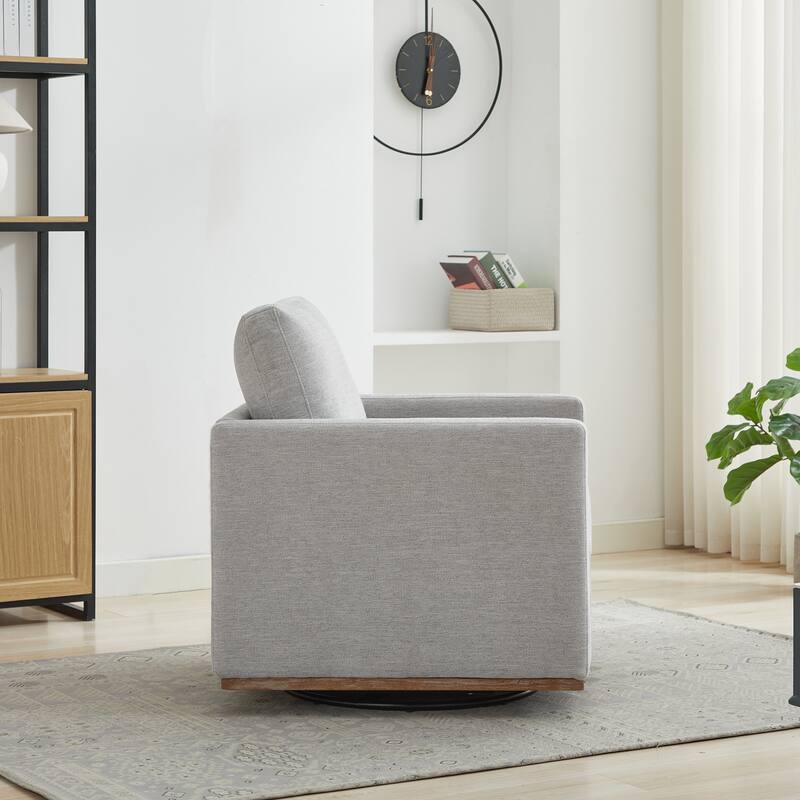 Chenille Swivel Accent Chair (Square Design)