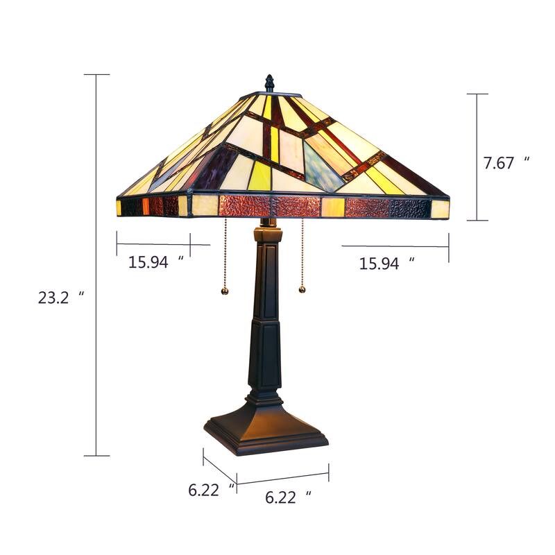 Tiffany Style Mission Design Blackish Bronze Table Lamp