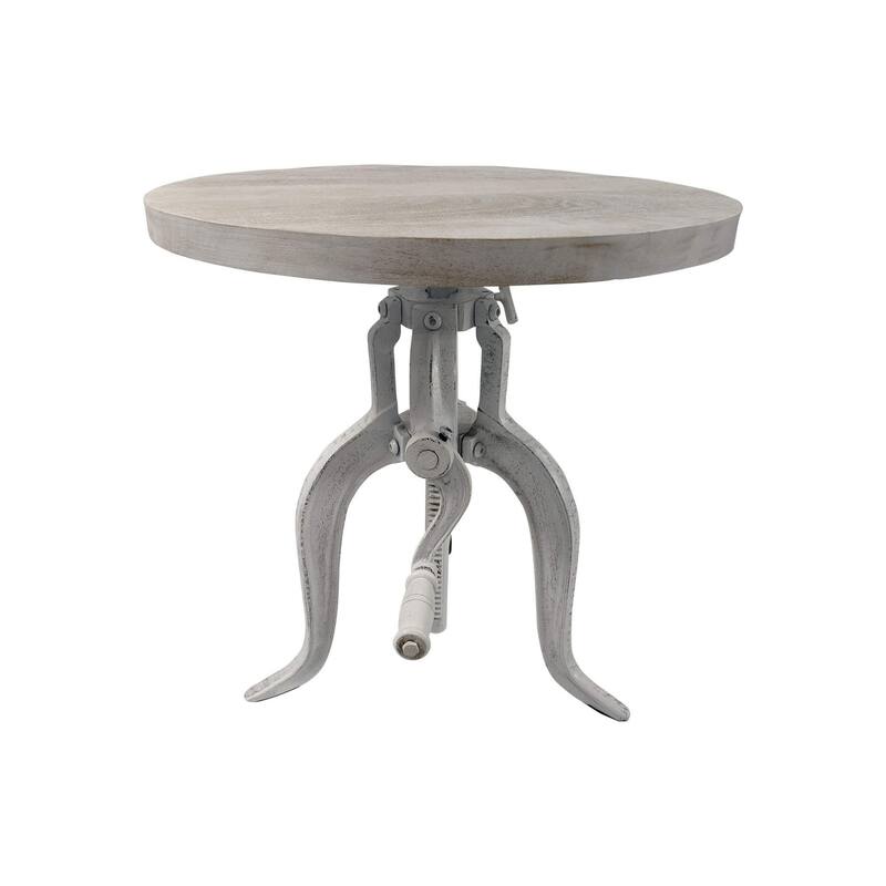 Rustic Style Adjustable Accent Table - 19" - White