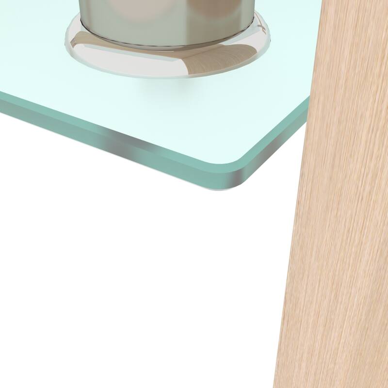 Modern Rectangle Glass Coffee Table - Oak
