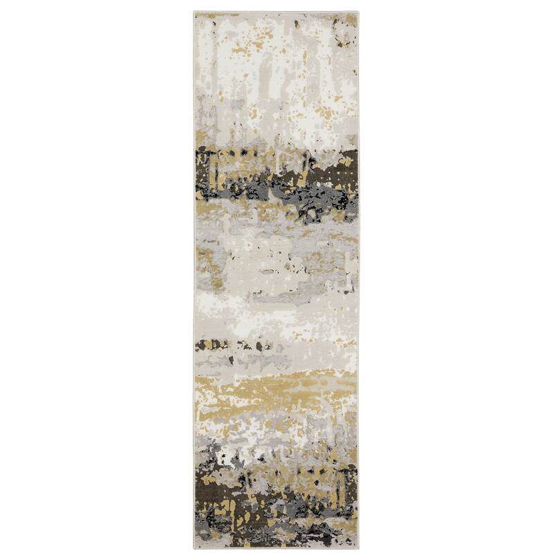 Style Haven Caldon Contemporary Abstract Yellow/Gold Area Rug