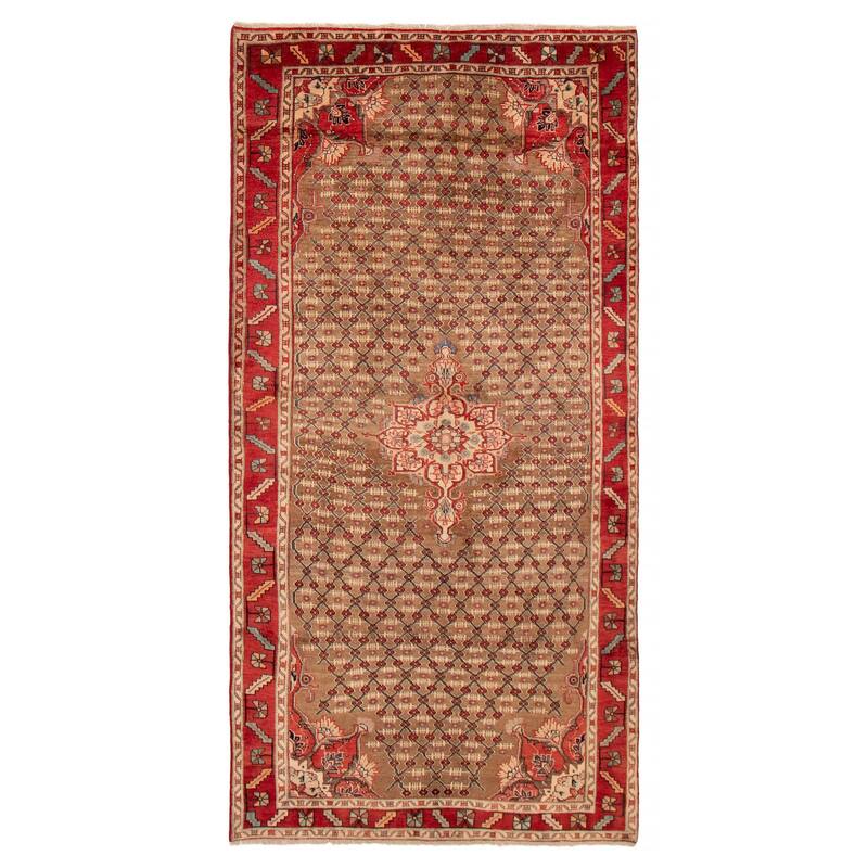 ECARPETGALLERY Hand-knotted Konya Anatolian Brown Wool Rug - 4'7 x 9'5 - Light Brown - 4'7 x 9'5
