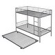 preview thumbnail 15 of 14, Silver Twin over Twin Metal Bunk Bed with Trundle, Dividable into Two Beds