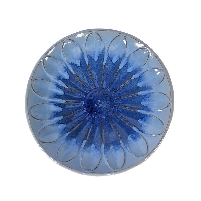 Anmytek Ceramic Bird Bath for Outside Tall Pedestal Glazed Birdbaths