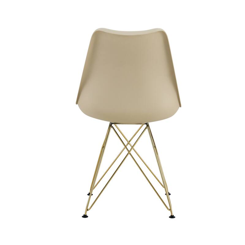 Modern Dining Chairs with Shell Lounge Plastic Seat and Steel Legs Kitchen Chairs Meeting Room Chairs Living Room,Set of 4