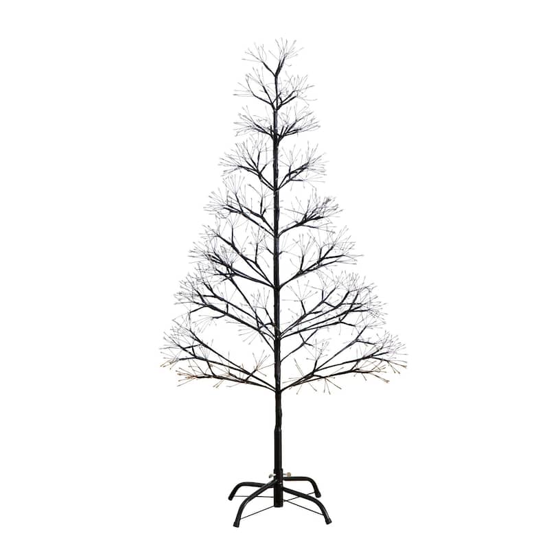 Pre-Lit Artificial Halloween Starburst Tree - 4' - Fairy Warm White LED Lights