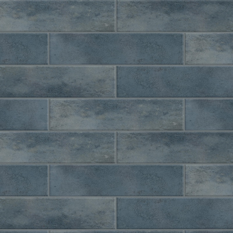 Merola Tile Capri Brick Indigo 2-1/2" x 10" Porcelain Floor and Wall Tile