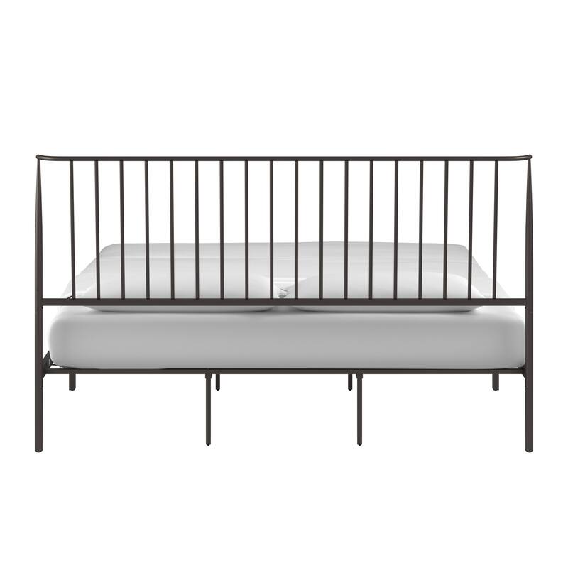 Bliss Metal Platform Bed with Curved Metal Headboard by iQ Modern