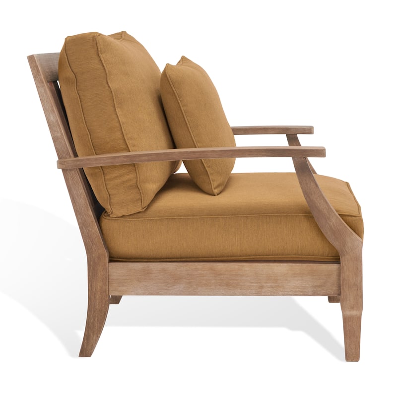 SAFAVIEH Couture Outdoor Patio Furniture Martinique Wood Arm Chair - 31"W x 36"D x 33"H