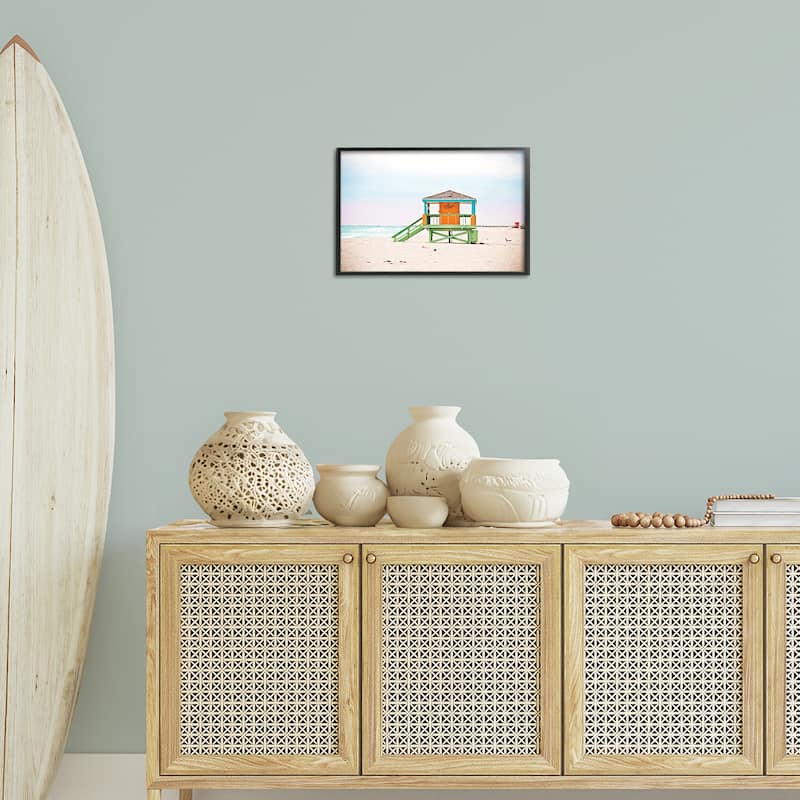 Stupell No Lifeguard On Duty Framed Giclee Art Design By Seven Trees Design