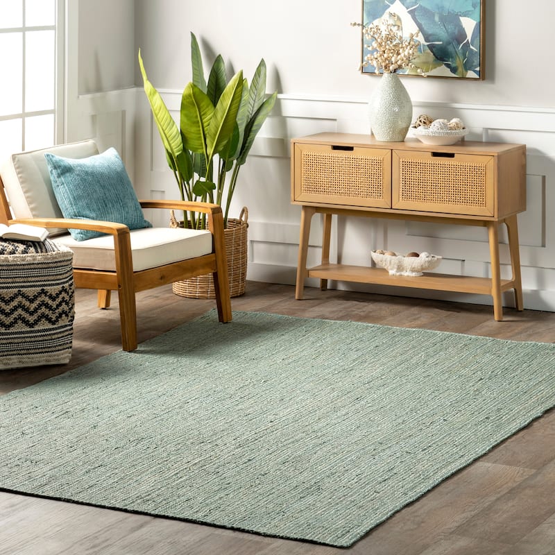 Nuloom Adelaida Farmhouse Jute Area Rug - 8' x 10' - Green