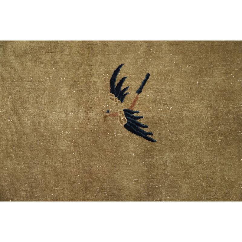 Hand Knotted Oriental 100% Wool Carpet Traditional Pictorial Yellow & Gold Art Deco Area Rug - 19' 0'' X 11' 9''