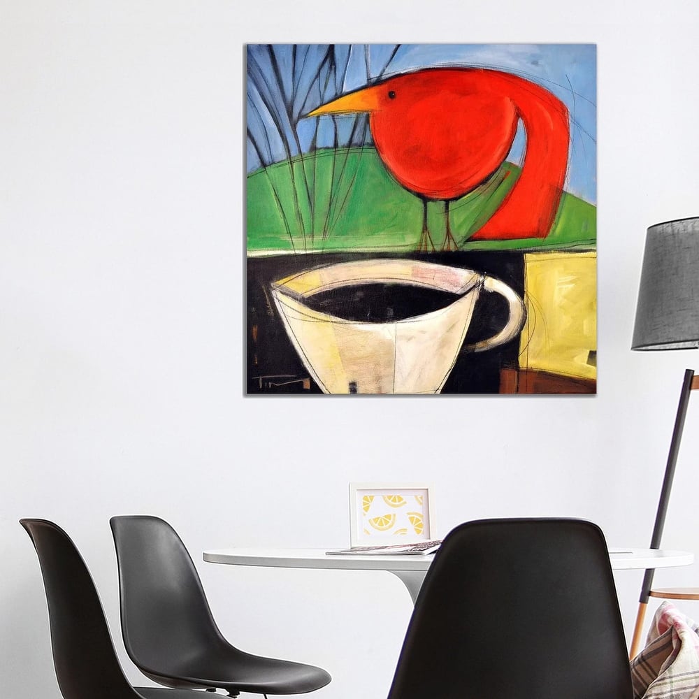 iCanvas "Coffee And Red Bird" by Tim Nyberg Canvas Print