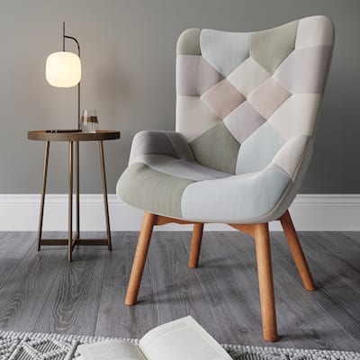 BELLEZE Paramount Accent Chair Multicolor Linen Available in 2 Options - 27.17"L x 27.17"W x 39.96"H