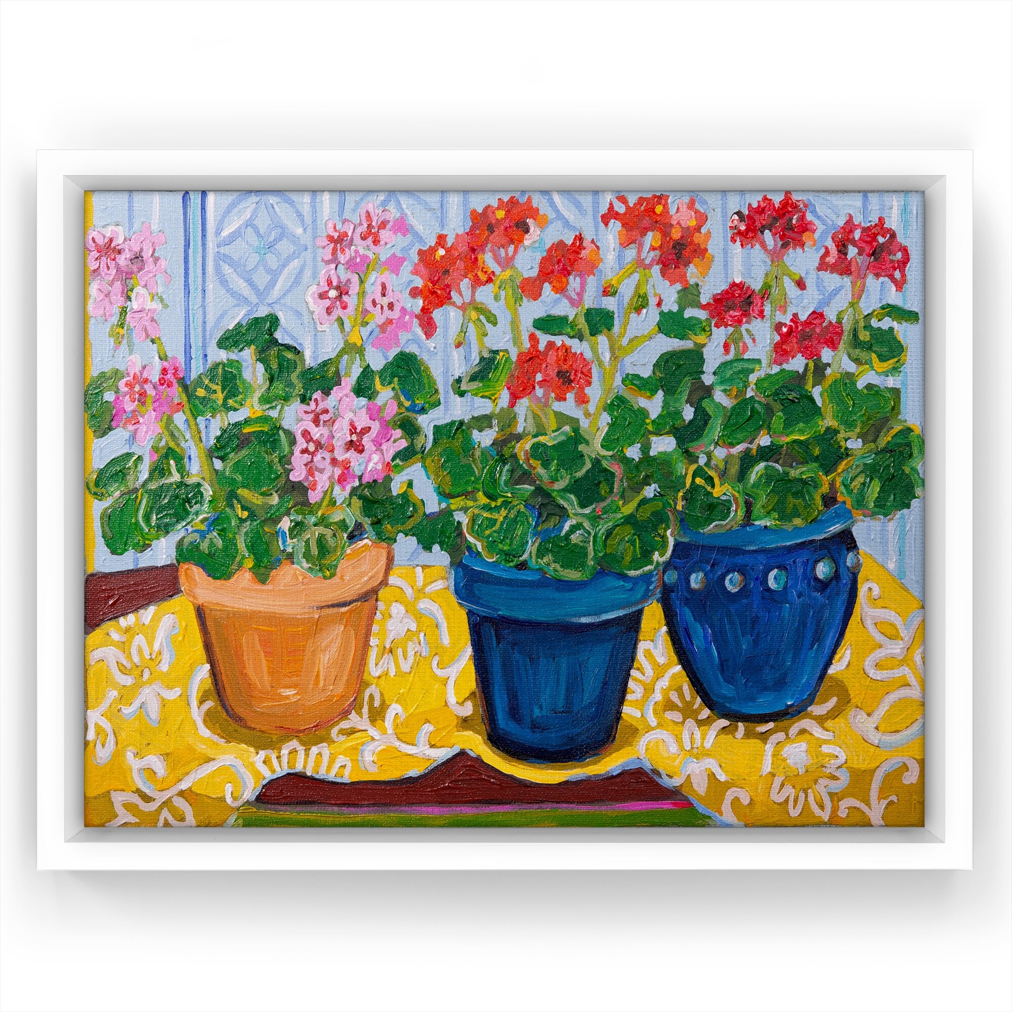 Americanflat - Flowers In Pots by Mandy Buchanan Floating Canvas