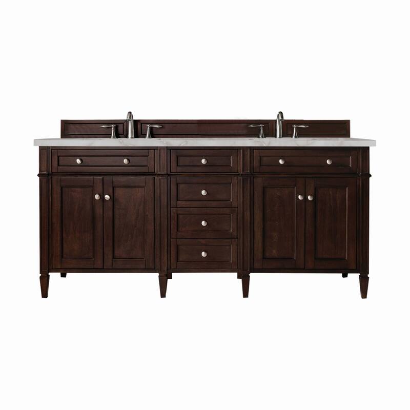 James Martin Vanities 650-V72-3VSL Brittany 72" Double Basin Poplar - Burnished Mahogany