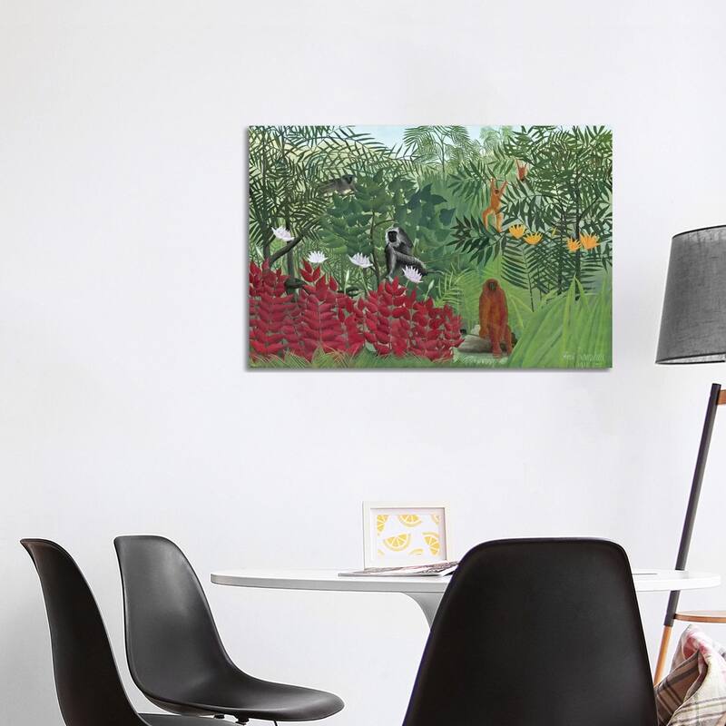 iCanvas "Tropical Forest With Monkeys, 1910" by Henri Rousseau Canvas Print - 26x40x1.5