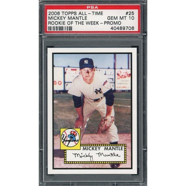 Mickey Mantle 2006 Topps All Time Rookie of the Week Baseball Card #25  Graded PSA 10 GEM MINT - Black - 8'6" x 11'6" - Bed Bath & Beyond - 40996973