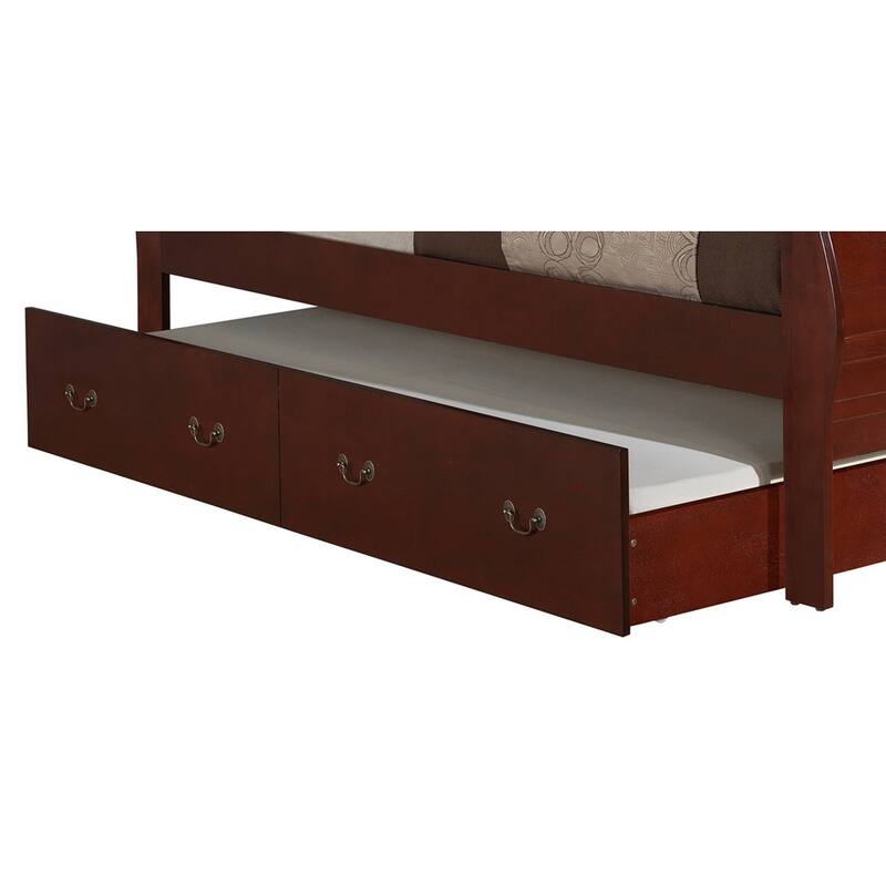 Wooden Twin Platform Bed with Trundle - 87" - Brown