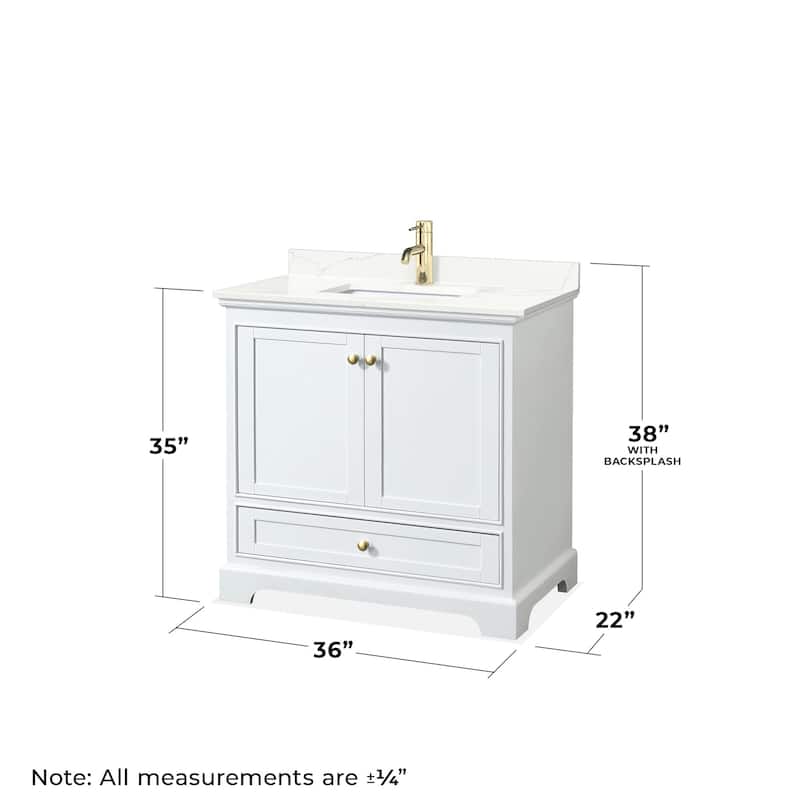 Wyndham Collection WCS202036S-QTZ-UNSMXX Deborah 36" Free Standing