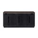 preview thumbnail 5 of 3, Wooden Console Cabinet with 3 Handle-Free Doors in Metallic Silver and Walnut