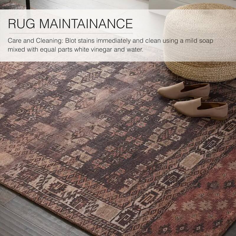 Minerva Machine Washable Tribal Area Rug