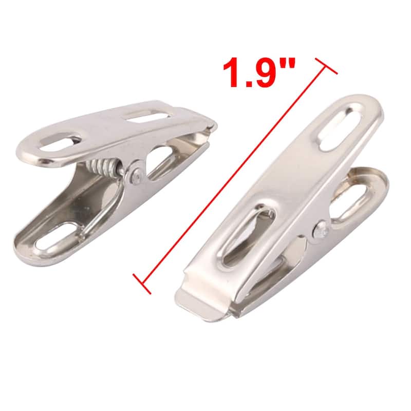 Home Laundry Socks Skirts Clothes Pins Clips Hanging Pegs 20 Pcs - Silver Tone - 1.9" x 0.4" x 0.8"(L*W*H)