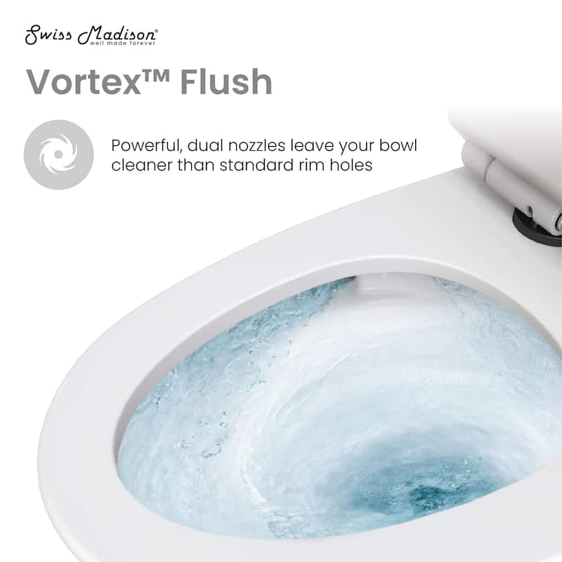 Angers One Piece Elongated Toilet Dual Vortex Flush, Black Hardware - 27" x 15.15" 33.05"