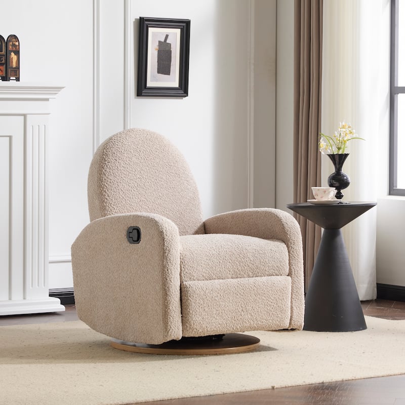Christopher Knight Home 360 Swivel and Glider Boucle Recliner Chair - Almond