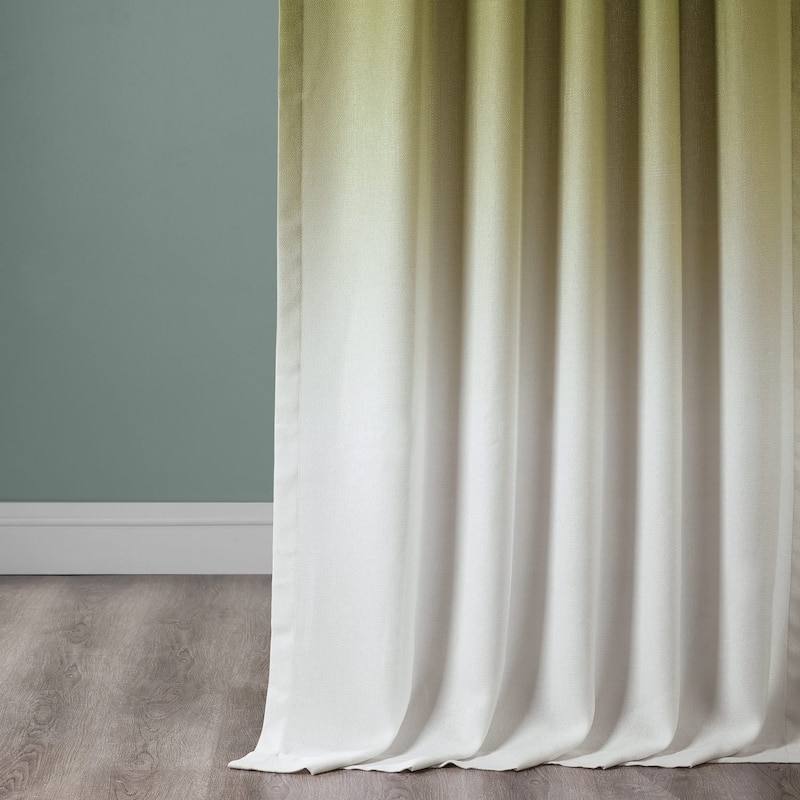 Exclusive Fabrics Ombre Faux Linen Light Filtering Curtains (1 Panel) - Lightweight Elegance, Natural Light Enhancement