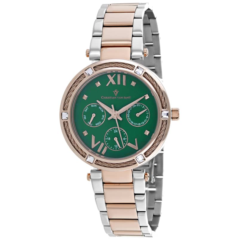 Christian Van Sant Women's Sienna Green Dial Watch - CV1825 - 6 (36)