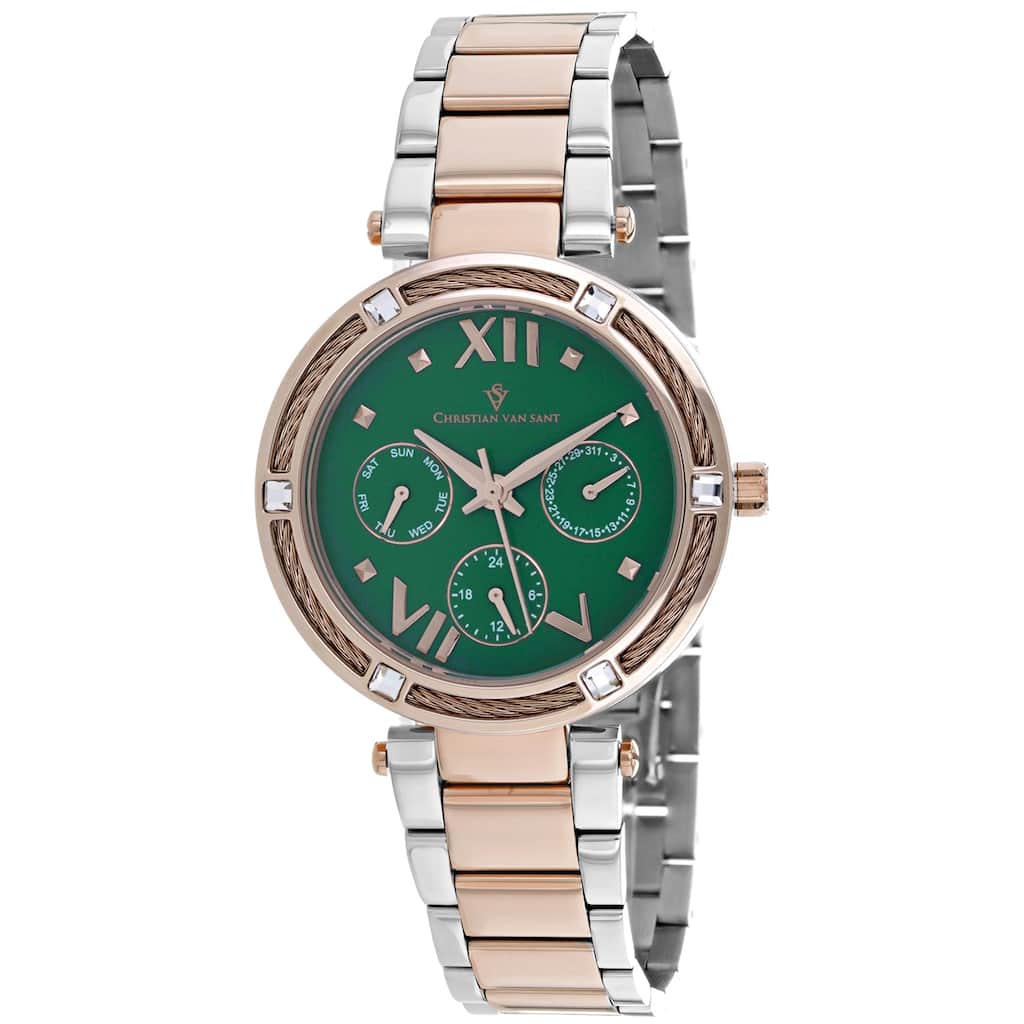 Christian Van Sant Women's Sienna Green Dial Watch - CV1825 - 6 (36)