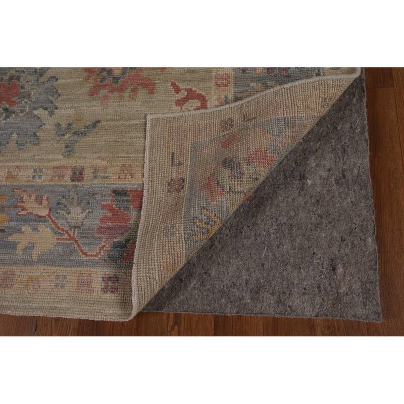 Transitional Oushak Turkish Area Rug Hand-Knotted Wool Carpet - 5'0"x 7'11"
