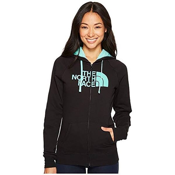 The North Face Women S Half Dome Full Zip Hoodie Tnf Black Bermuda Green On Sale Overstock