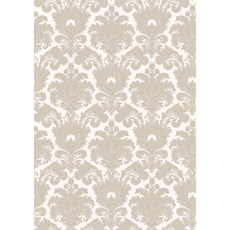 Galerie Wallcoverings Italian Classics 4 Collection Embossed Classic Damask Vinyl on Non-woven Matte Wallpaper Roll - 33 feet x 21 inches - Beige