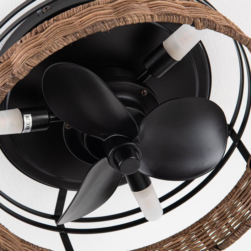 13" 3-Light 3-Blade Rustic Farmhouse Ceiling Fan with Light